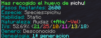 Información del huevo